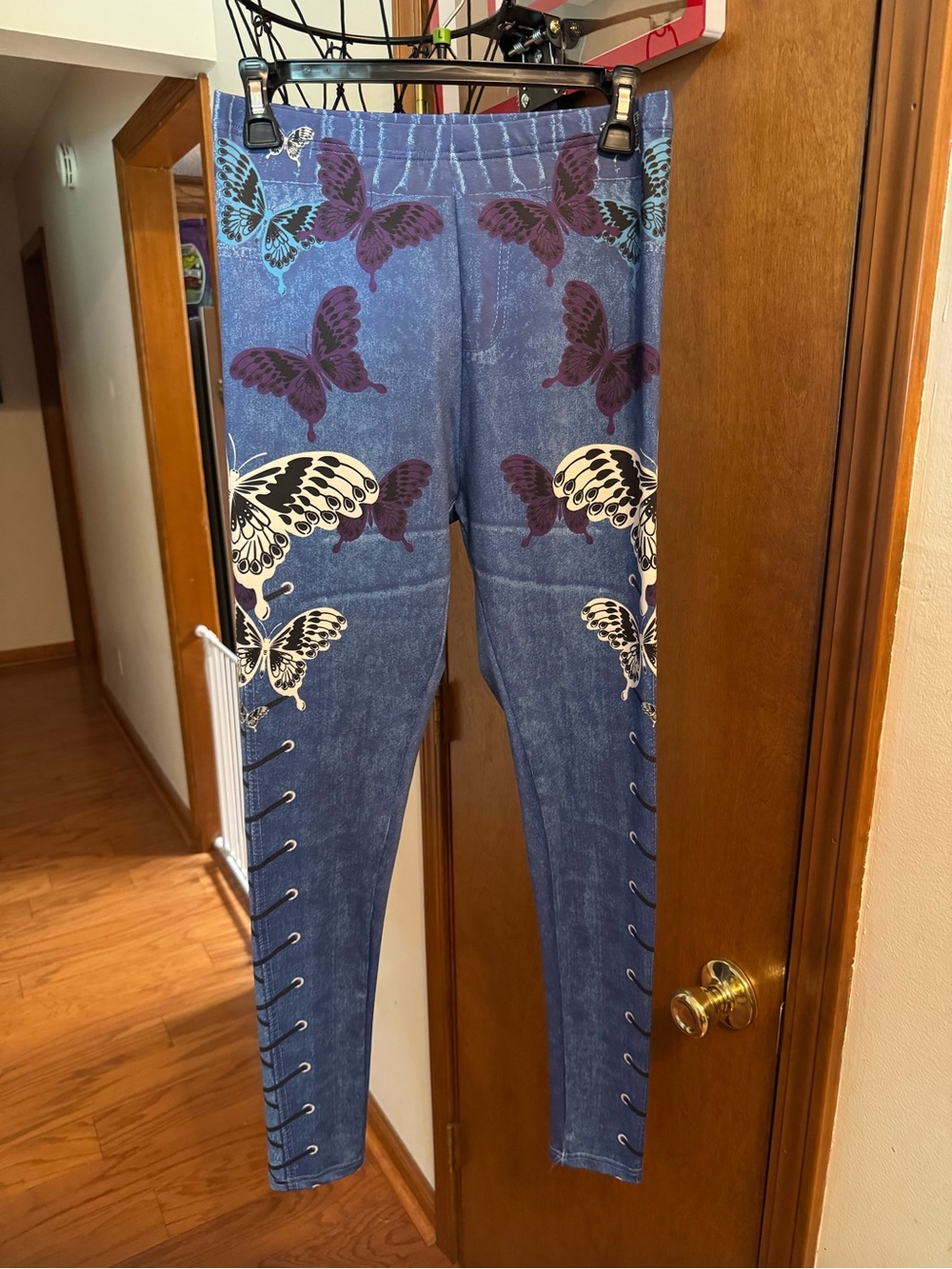 Source Unknown Blue Butterfly Print Women’s Jeggings